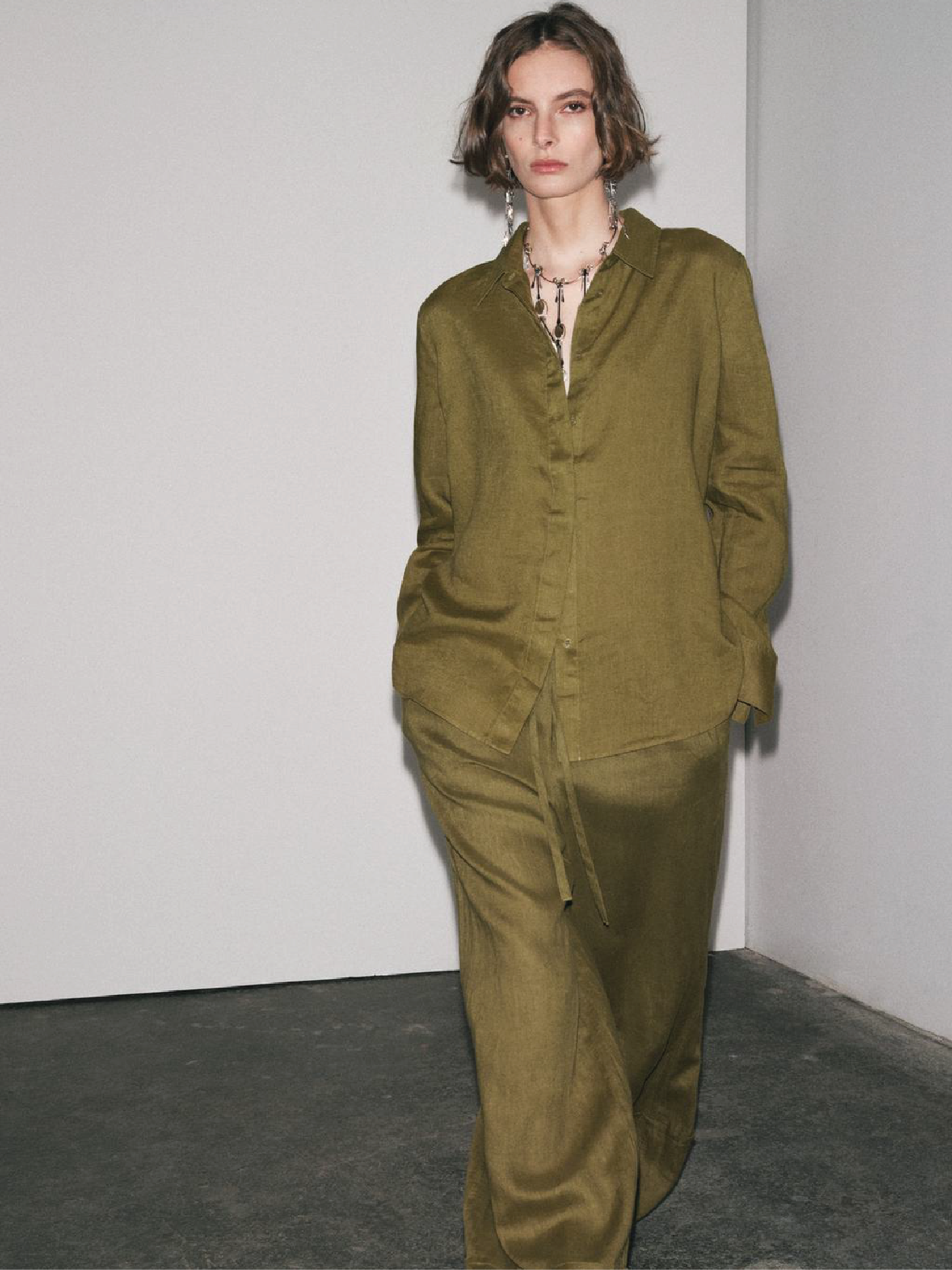 Ensemble en lin vert de Zara