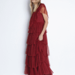 Maxi robe à col plongeant en coton organique