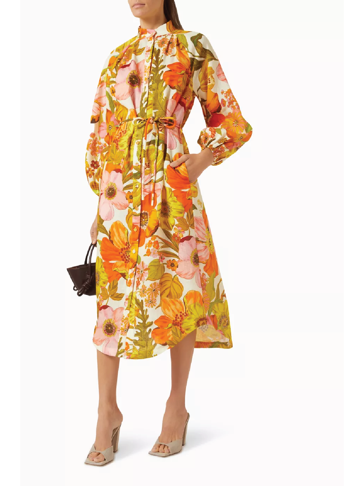 Robe en lin à motifs floraux Alemàis